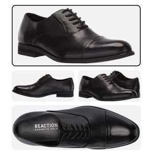 NWT REACTION KENNETH COLE Kylar Lace Up Cap Toe Oxford Black Mens 14 Dress Shoe
